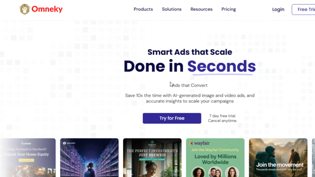 This Image Screen Shoot Omneky Ai Home Page