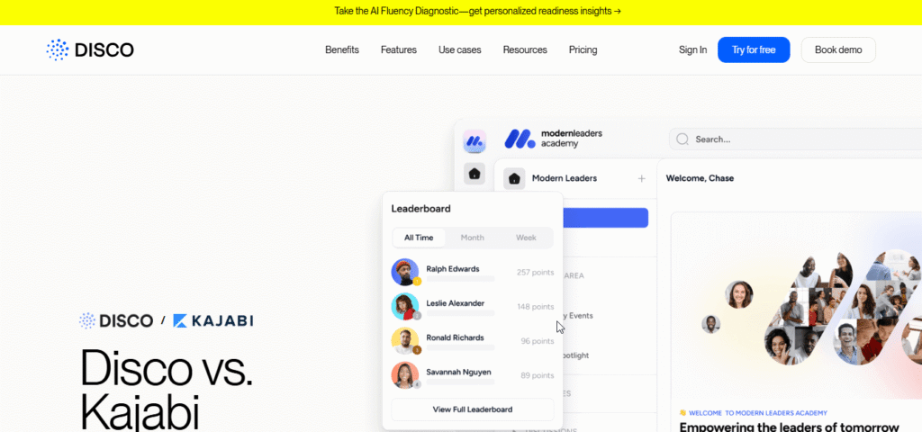 This Image Screen Shoot Disco Ai Home Page
