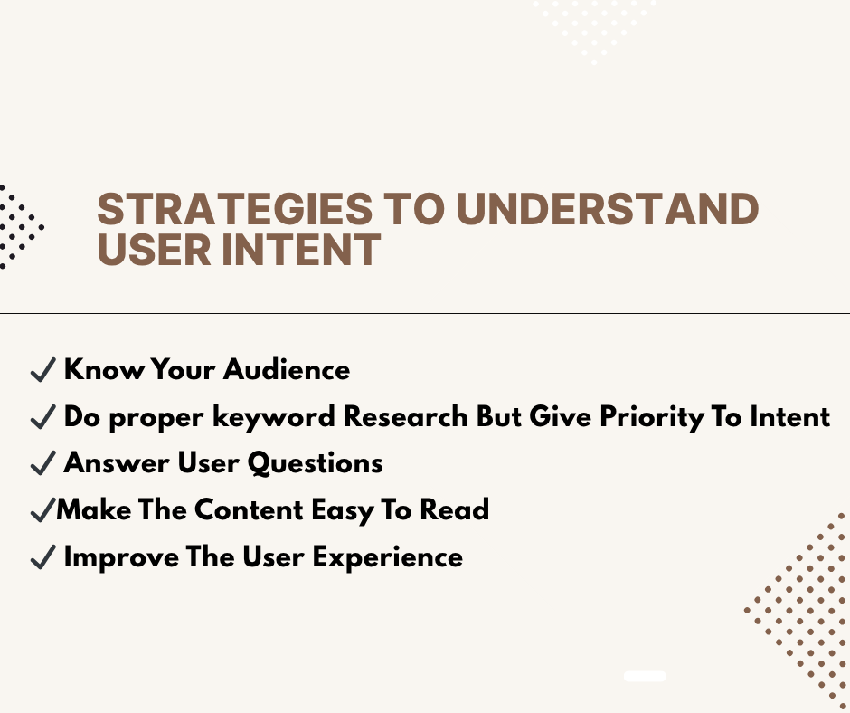Strategies To Understand User Intent