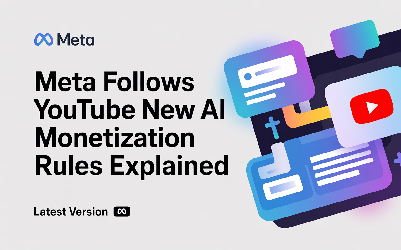 Meta Follows YouTube New AI Monetization Rules Explained